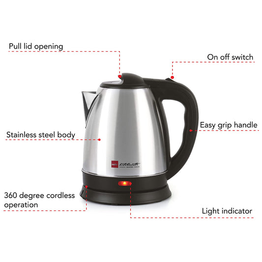 Cello Electric Kettle Quick Boil- Popular, Black, 1.5 Ltr Electric Kettle  (1.5 L, Black)