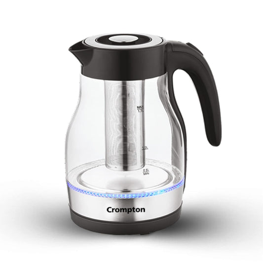 Crompton Deluxehot 1.7 Ltr Electric Kettle  (1.7 L, Black and Steel finish)