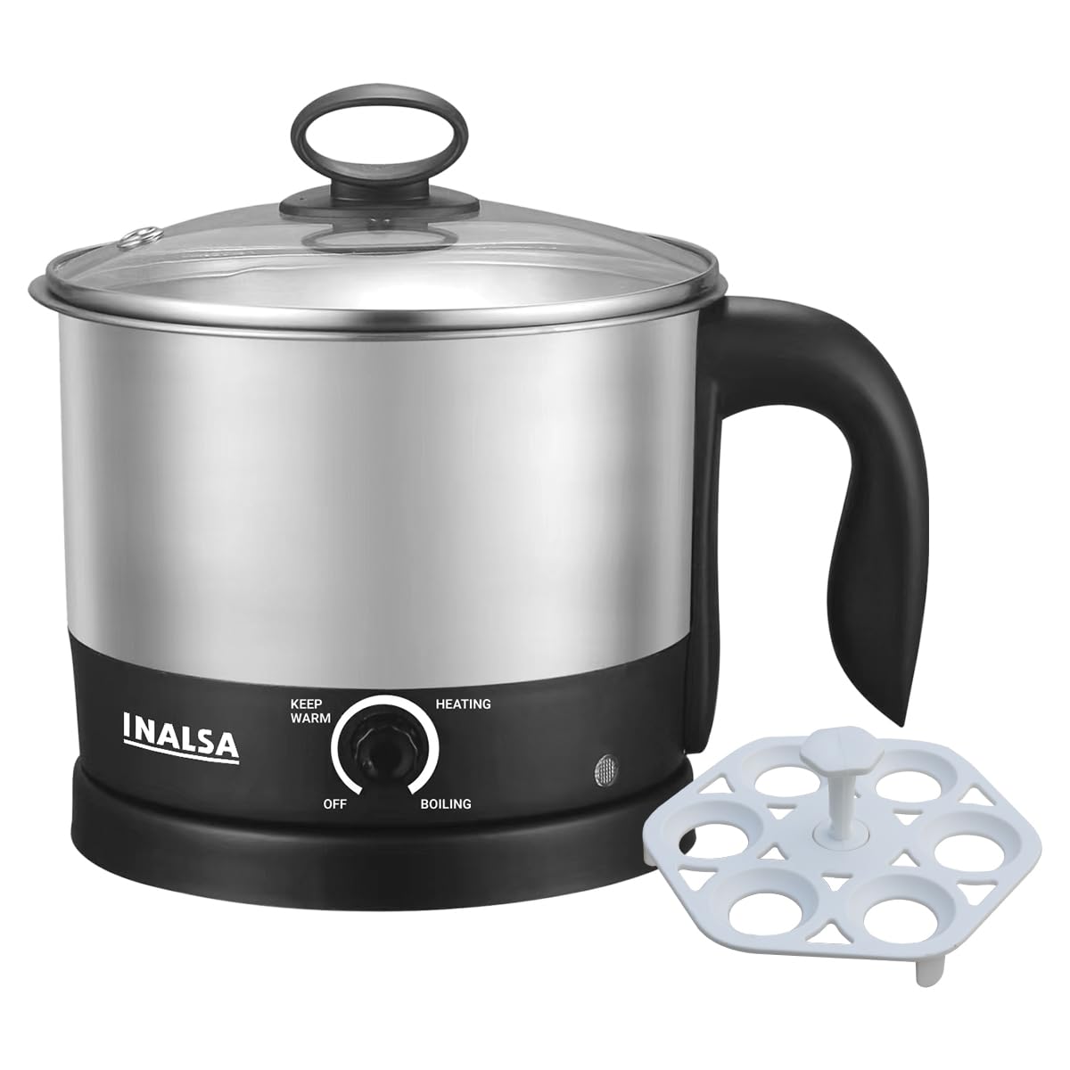 Inalsa Multi Cook Nu Multi Purpose Cooker for Soup Maggi Pasta Noodles Eggs Meals Electric Kettle  (1.5 L, Silver)