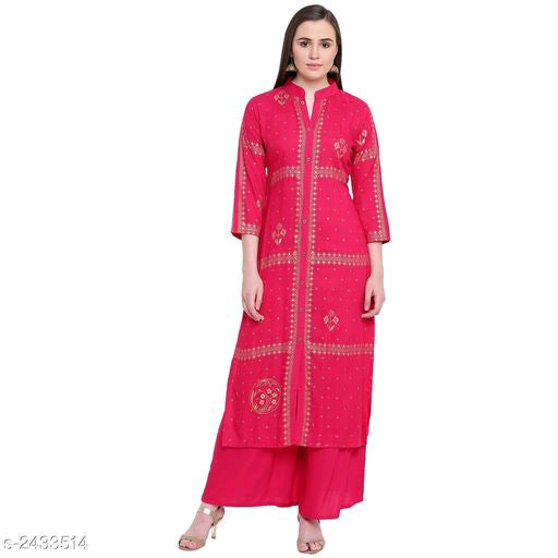 Eashita Red Printed Attractive Kurta Set