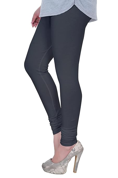 Grey Plus Size Ultra Soft Churidar Cotton Lycra Leggings