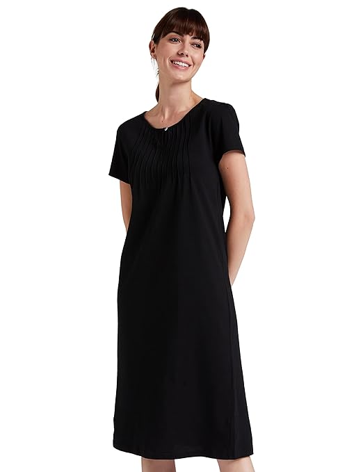 Black Women's Cotton Knee Length Night Gown