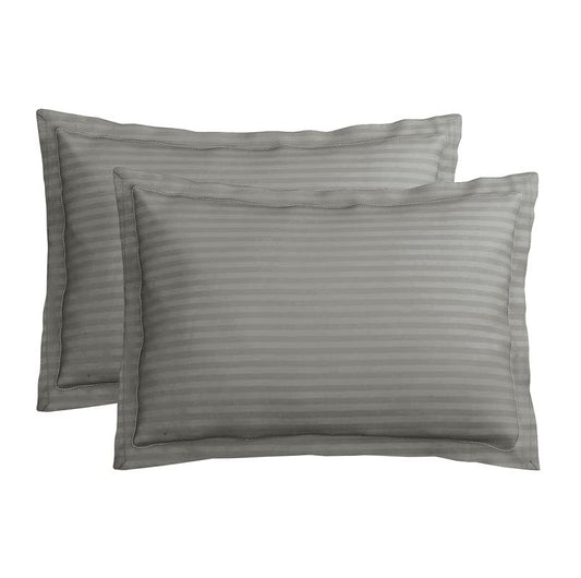 Seasons Pure Cotton Satin Stripes Pillow Cover Set of 2 Pcs,Beige