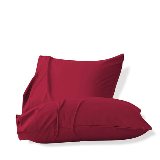 Seasons Microfiber Standard Size Pillow Cover Set of 2,Burgundy