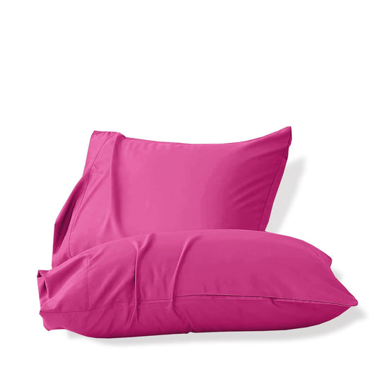 Seasons  Microfiber Standard Size Pillow Cover Set of 2,Hot Pink