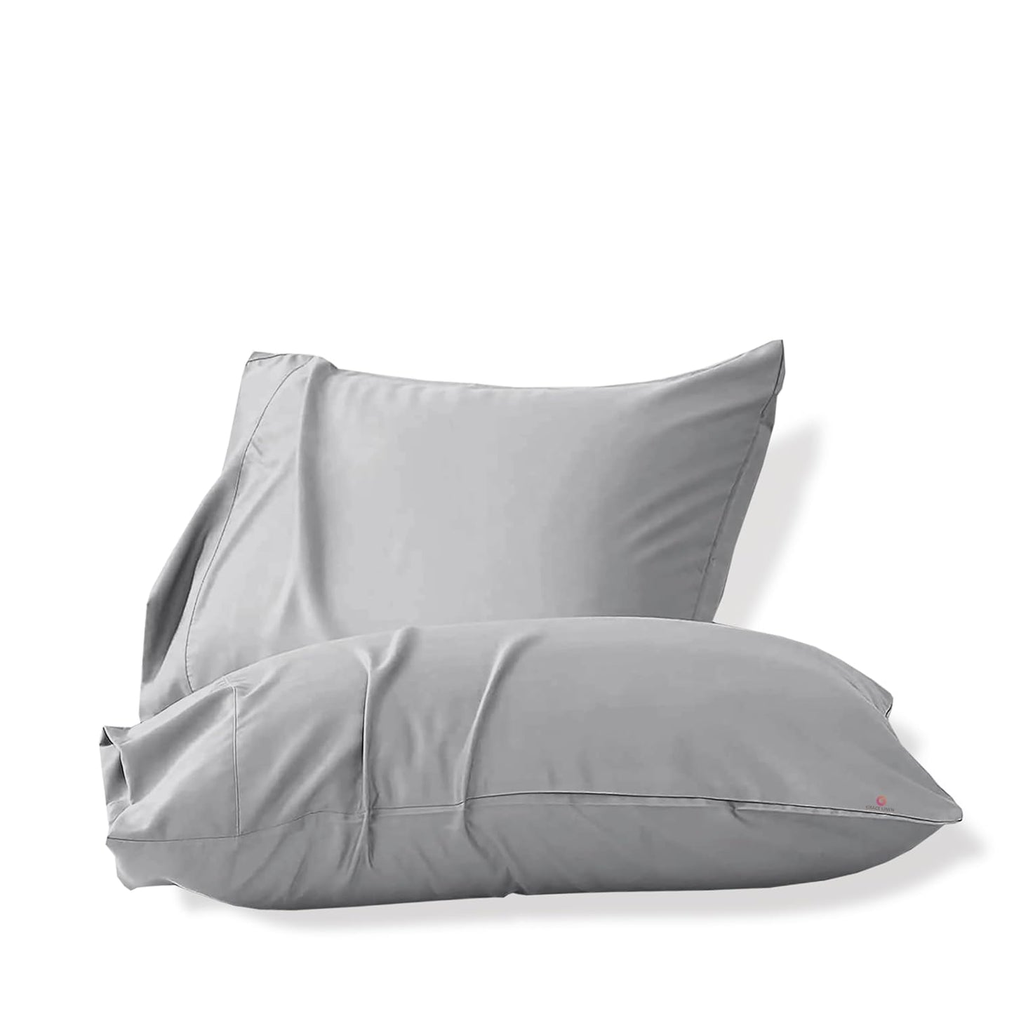 Seasons Microfiber Standard Size Pillow Cover Set of 2,Silver Grey