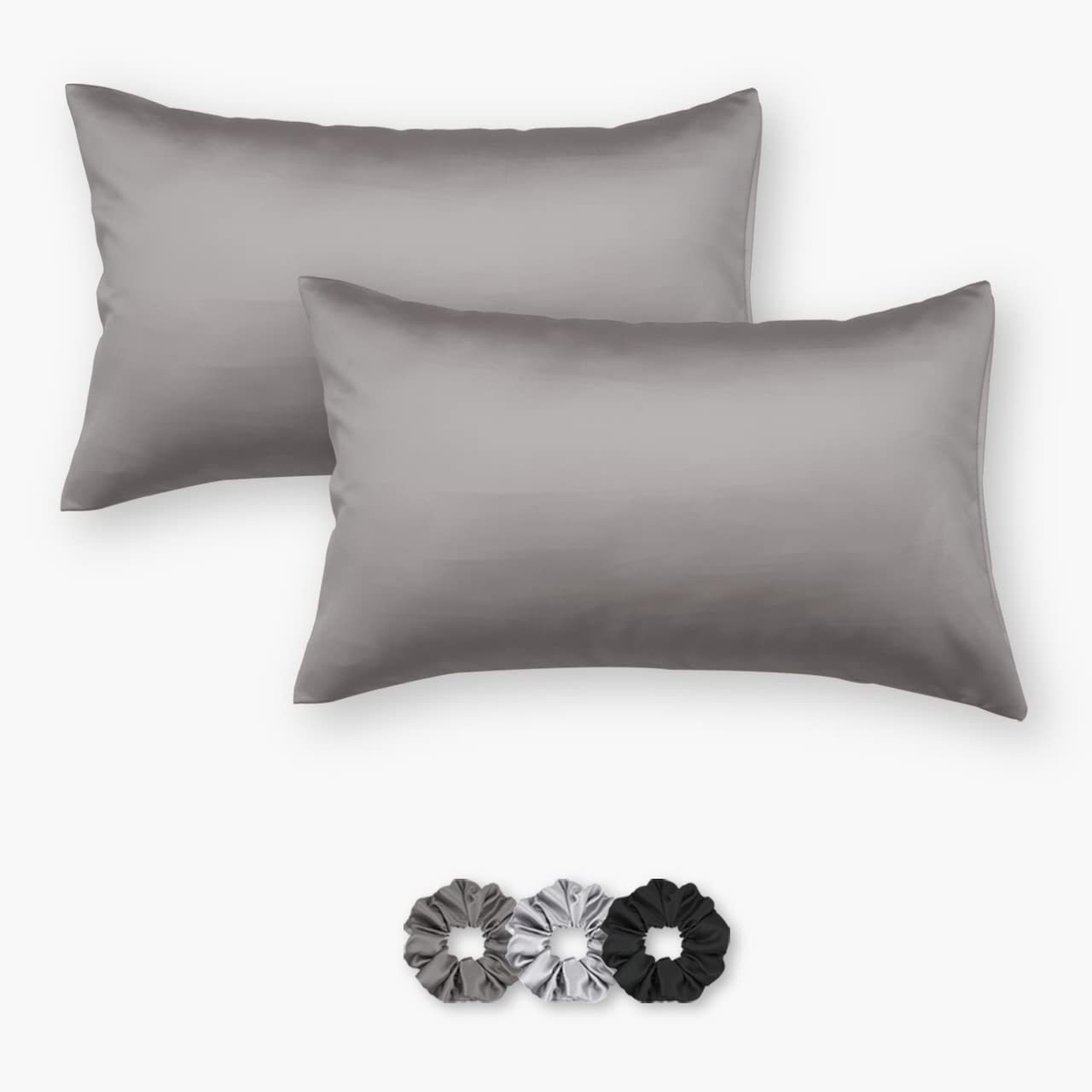 Seasons Satin Silk Solid Pillowcases With Envelope Closure Set of 2,Cream