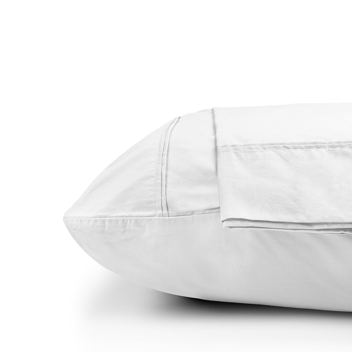 Seasons Cotton Percale King Size Bed Pillow Covers,Set of 2, White