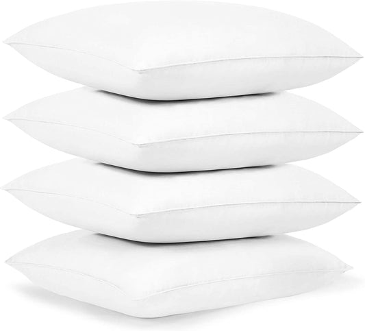 Seasons Microfibre Solid Sleeping Pillow Pack of 4  (White)