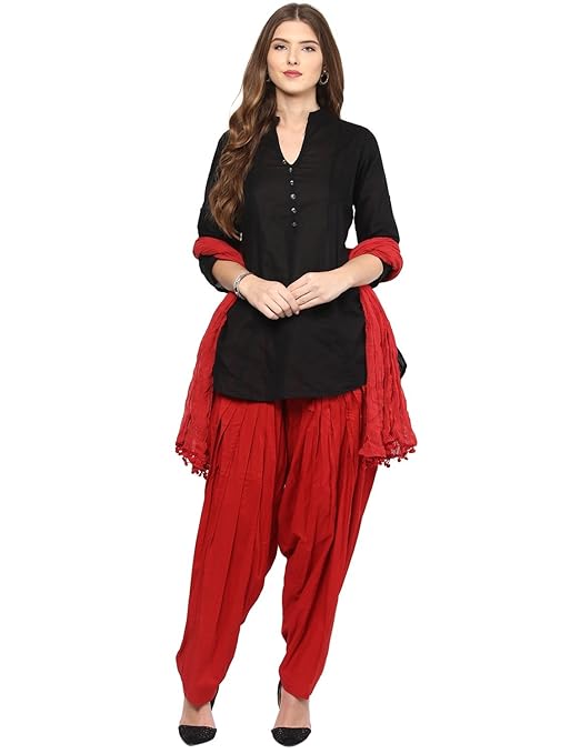 Elegant Women Short Kurta Patiala Salwar With Dupatta