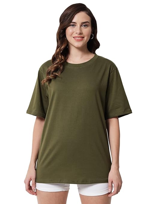 Classy Women's Casual Oversized Round Neck Tshirt