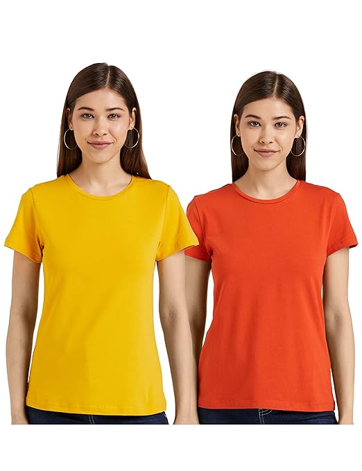 Classic Pack 2 Women's Cotton Regular Fit T-Shirt