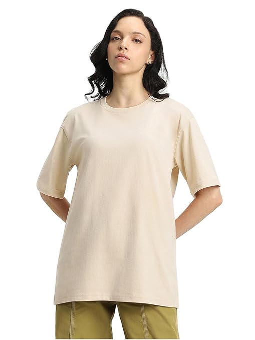 Pure Cotton Women Half Sleeve Swan White T-Shirt